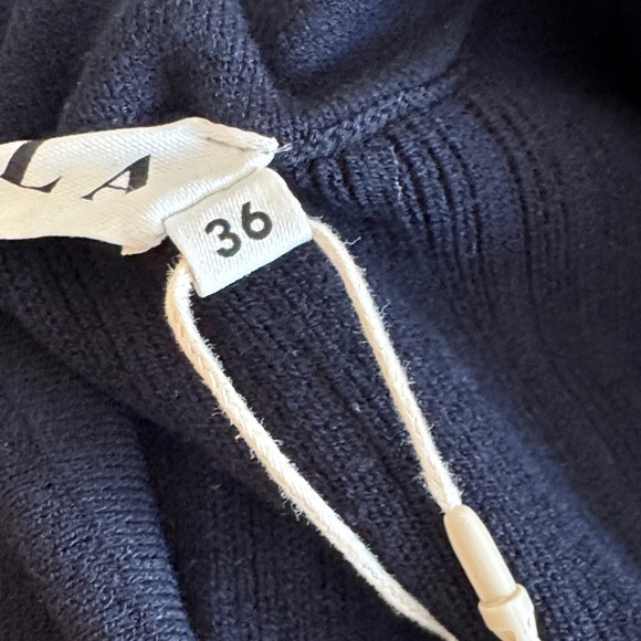 Gaala Paris Lizette Midi Knit Dress NWT Navy and Creme Button-Down Dress - Picture 15 of 15